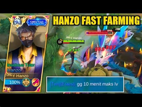 9 Menit Max Level Hanzo Fast Farming Build Top 1 Global Hanzo