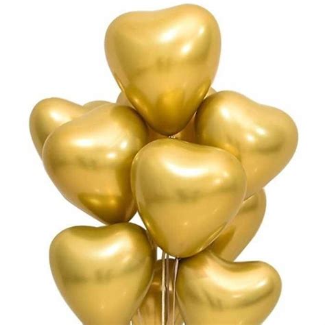 Купить шары Латексный шар «Сердце хром золото» по доступной цене в ...
