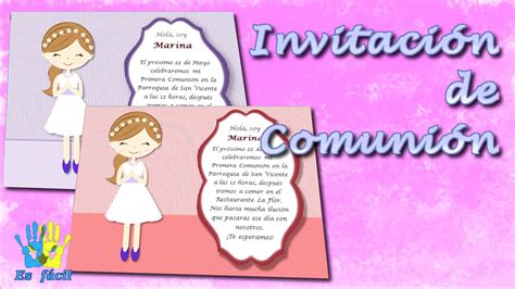 Como Hacer Invitaciones Para Primera Comuni N Gratiscon Word Communion