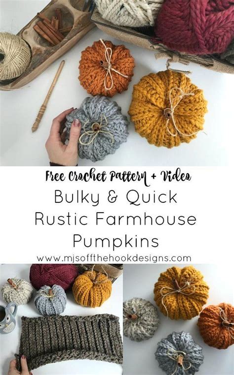 Chunky Quick Pumpkins Crochet Pattern By Mjsoffthehook Crochet