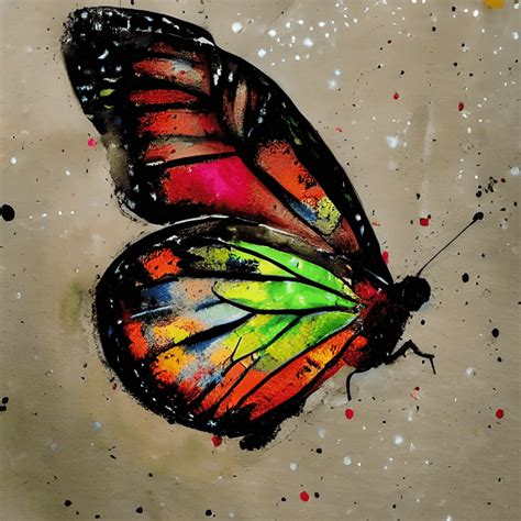 Butterfly on a Flower Watercolor Graphic · Creative Fabrica