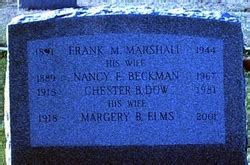 Nancy Ella Beckman Marshall M Morial Find A Grave