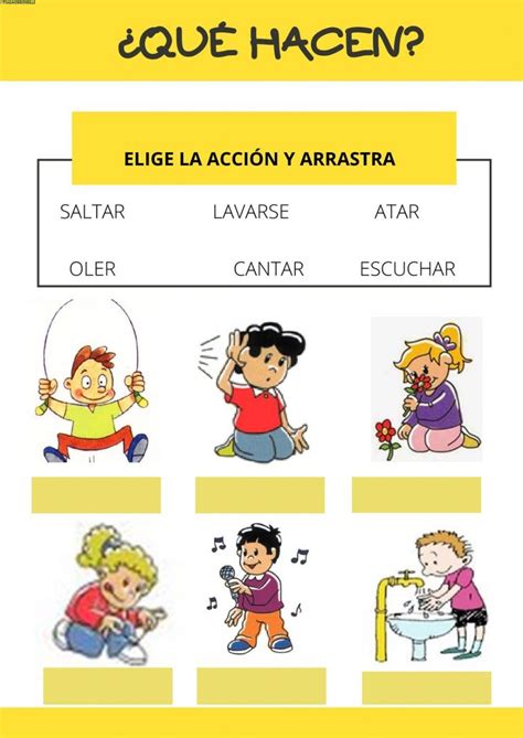 Ejercicio Interactivo De Acciones Dual Language Classroom Speech