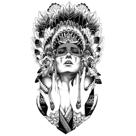 Indian Girl Tattoo Design In Sketch Style Tattoo Design