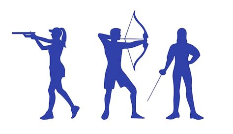 Premium Vector Silhouettes Of Olympic Sports Archery Shooting And Fencing