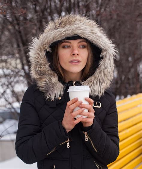Winter Woman And Hot Beverage Stock Photo Image Of Drink Beautiful