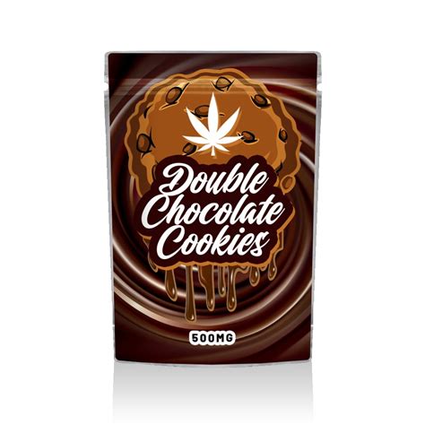 Double Chocolate Cookies Ready Made Mylar Bags Green Buddha Packaging