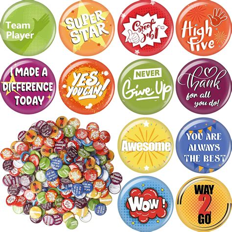 Amazon Highergo 204 Pcs Reward Button Pins Mini Recognition Button