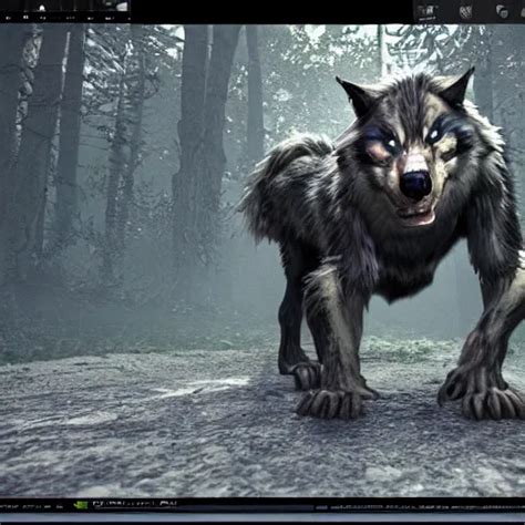 Werewolf Hidden In The Dark Higly Detailed Unreal Stable Diffusion