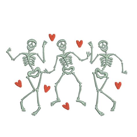 Valentine Dancing Skeleton Embroidery Designs NextEmbroidery