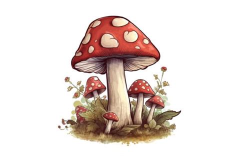 Cottagecore Retro Mushroom Clipart Graphic By Sayedhasansaif