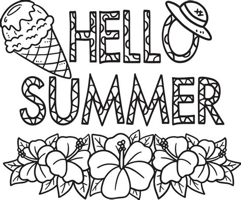 Hello Summer Coloring Pages Coloringlib