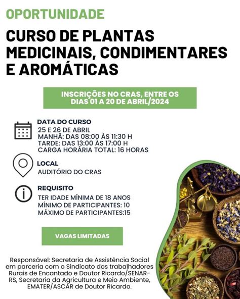 Abertas as inscrições para curso de plantas medicinais Eco Regional