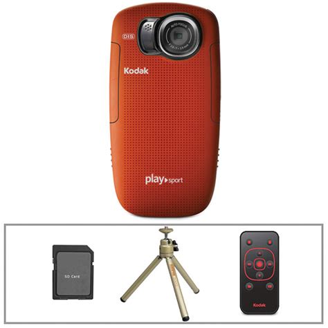 Kodak PLAYSPORT Zx5 Video Camera With Basic Accessory Kit Red