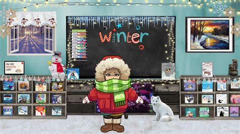 Winter Bitmoji Virtual Classroom | Virtual classrooms, Ela anchor ...