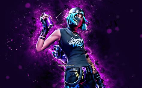 Luces De Neón Violetas Teknique Inclinadas Fortnite Battle Royale Personajes De Fortnite