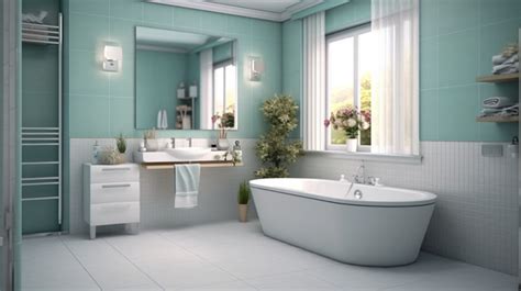 Modern Bathroom Furniture Background 3d Rendering Interior Of A Modern