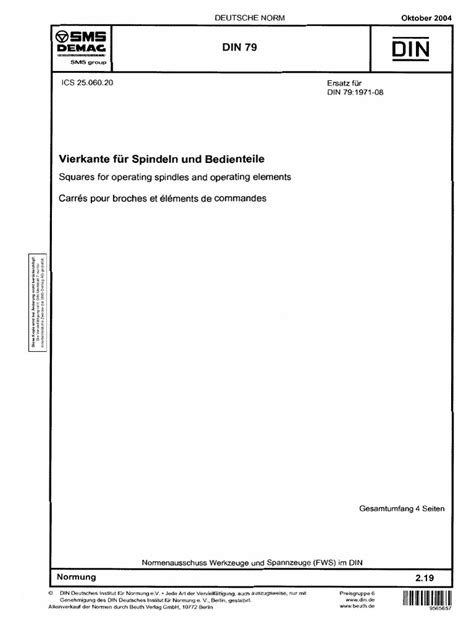 Din 79 2004-10 | PDF