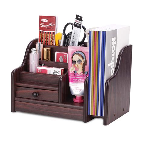 Buy Azdent Wooden Office Desk Organizer With Drawer Expandable Mail