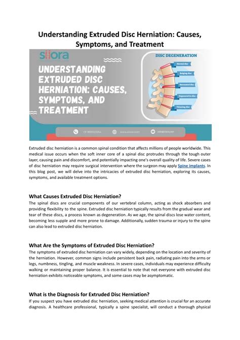 PPT - Understanding Extruded Disc Herniation: Causes, Symptoms, and ...