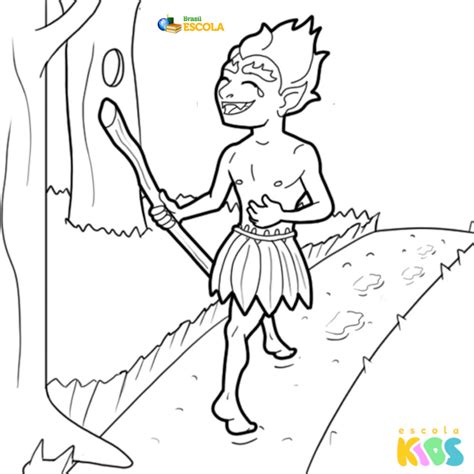 Curupira Desenho Para Colorir
