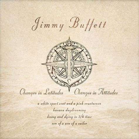 an image of a wedding card with the words jimmy buffett and compass on it