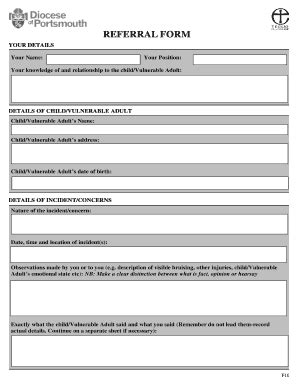 Fillable Online Portsmouth Anglican F Referral Form Portsmouth