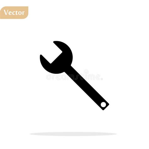 Black Wrench Icon Spanner Icon Service Tool Vector Eps Wrench Icon