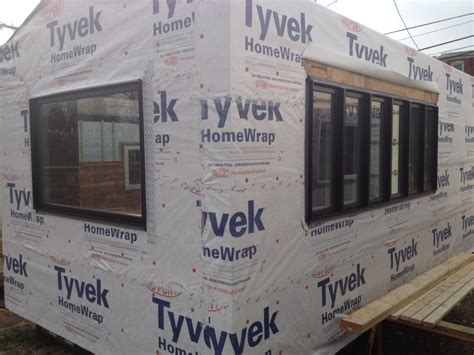 Tyvek housewrap complete - Minim Homes