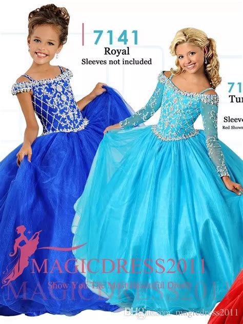 2020 Ritzee Girls Pageant Dresses Beaded Ruffles Tulle Ball Gown Floor ...