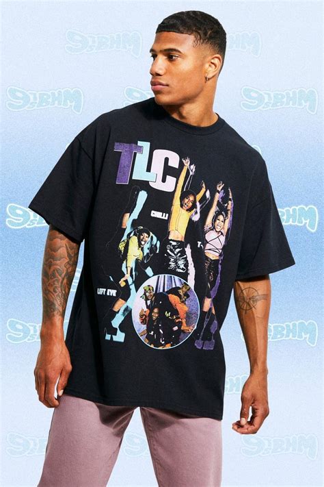 Mens Oversized Vintage Tlc License T Shirt Boohoo Uk