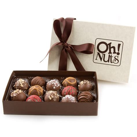 Hand Made Gourmet Chocolate Truffles Gift Box - 12 Piece Box ...