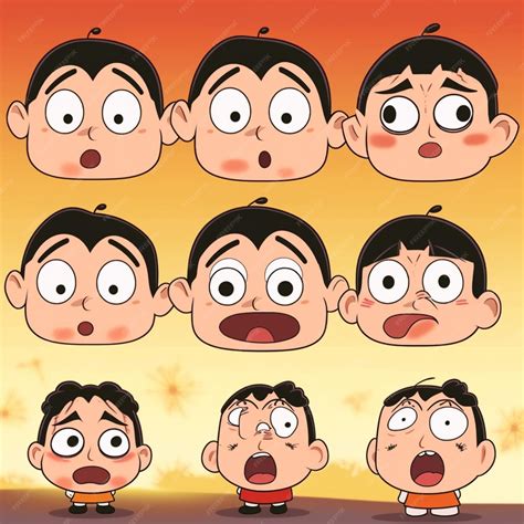 Personagem De Desenho Menino - Personagem de desenho animado de um menino com diferentes expressões e ...