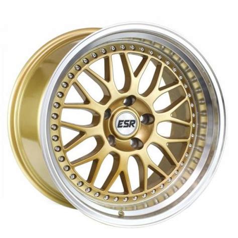 Esr Sr01 Gold Machine Lip 17x85 5x1143 30 Offset Wheel K Series Parts