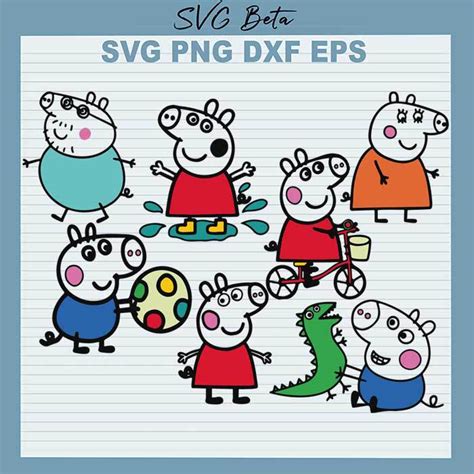 Peppa Pig Bundle Svg File For Craft Handmade Cricut Products