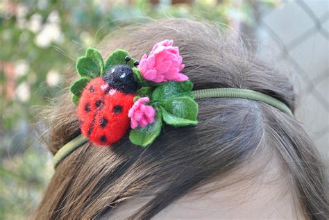 Felt Flower Headband Ladybug Headband Red Ladybug Girl Etsy