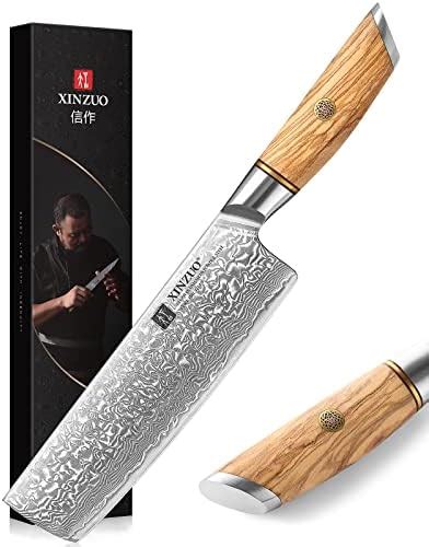 XINZUO Acier En Poudre De Damas 18 2cm Couteau Nakiri Tranchants