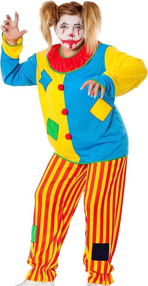 r dessous Horror Clown Kostüm Damen Herren Killer Grusel Harlekin böser