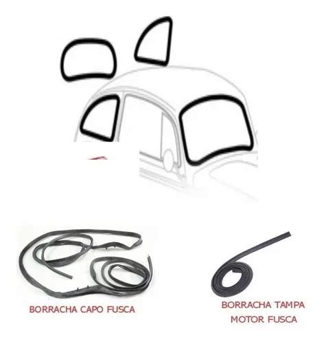 Kit Borracha Para Brisa Lateral Vigia Fusca C Capo E Motor Frete Gr Tis