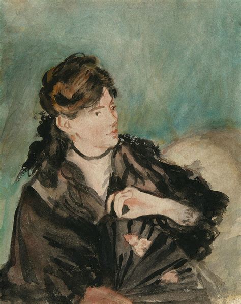 Portrait Of Berthe Morisot With A Fan Drawing By Edouard Manet Fine