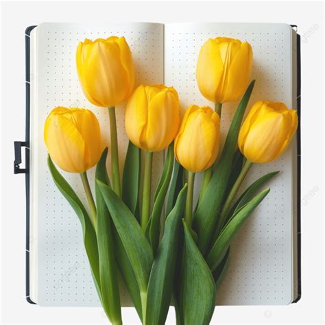 Aesthetic Cute Yellow Tulip Flowers Bullet Journal Aesthetic Cute