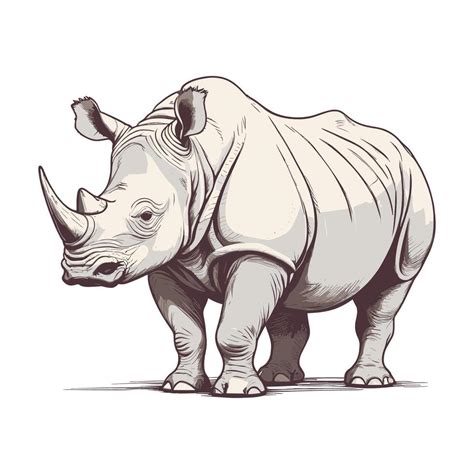 Vintage Hand Drawn Rhino Illustration 48081239 Vector Art At Vecteezy