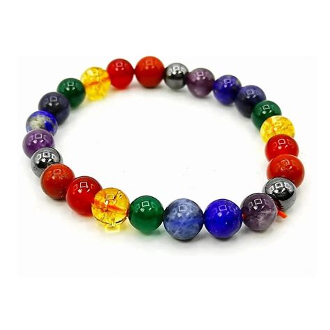 Crystal Round Chakra Beaded Bracelet For Healing Size Mm At Rs