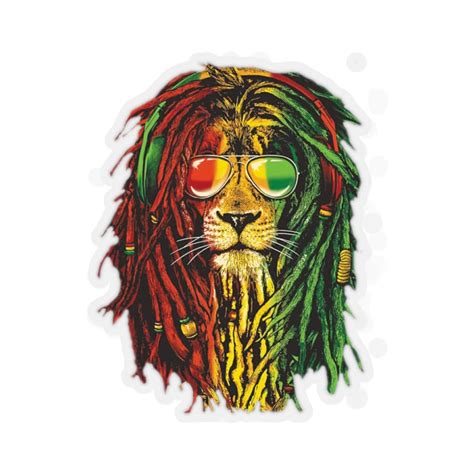 Rasta Lion Sticker León de Judá Reggae Sticker Rastafari Kiss Cut