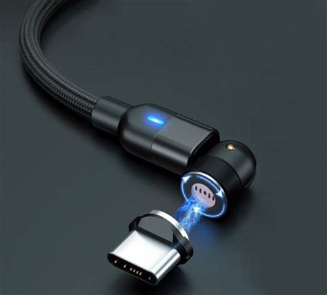 Кабель USB Type-C Магнитный провод для зарядки телефона вращающийся на ...