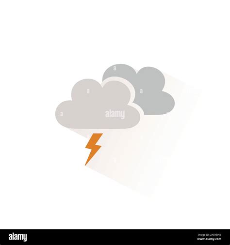 Storm Color Icon With Shadow Flat Vector Illustration Stock Vector