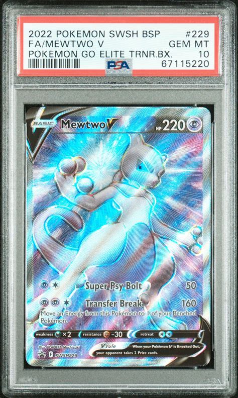 2022 Pokemon Swsh Black Star Promo 229 Full Art Mewtwo V Pokemon Go