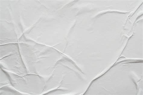 Premium Photo Blank White Crumpled And Creased Paper Poster Texture