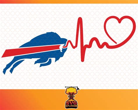 Bills Nfl Love Svg Heart Beat Cut File For Cricut And Etsy