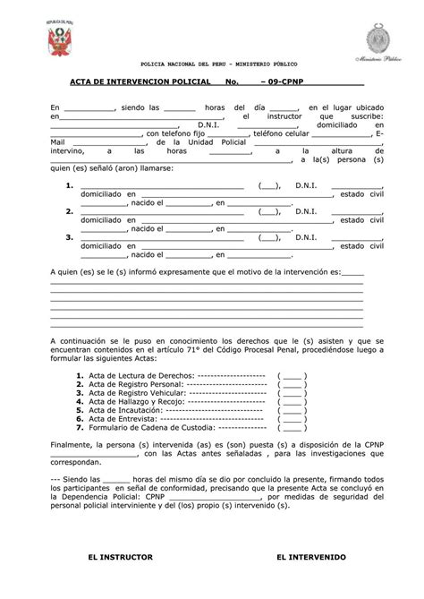 Actas De Intervención Policial Ncpp